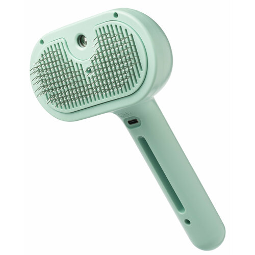 Паровая расческа для кошек и собак TENBERG Levity Green / Щетка с паром для животных
