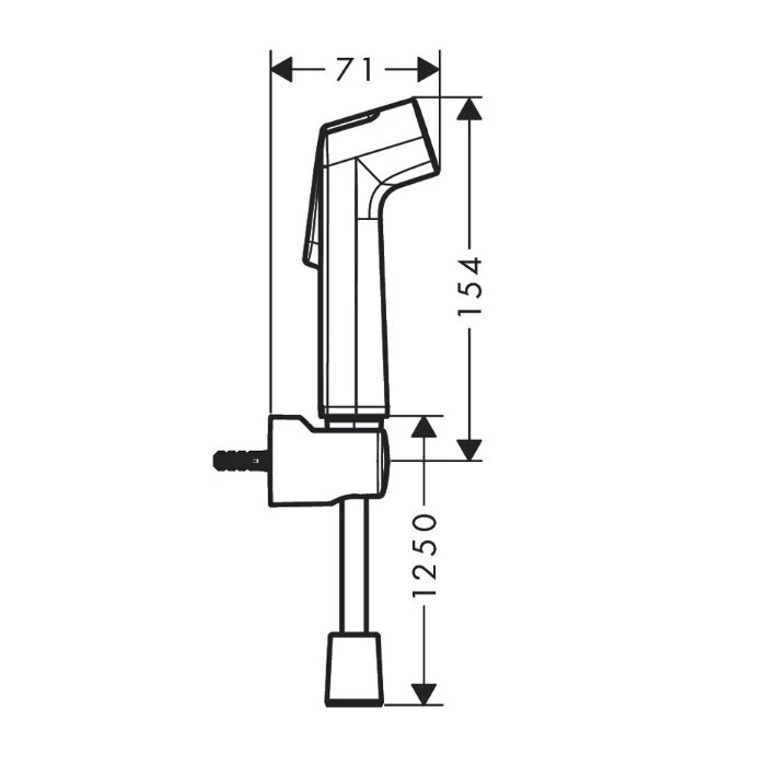 Hansgrohe Гигиенический душ настенный 1 jet цвет: хром