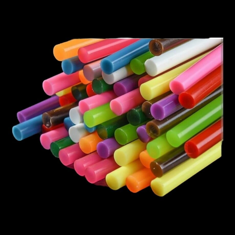 Набор цветных стержней для клеевого пистолета. 7 *200 мм тонкие. В наборе 20 шт матовые и Перламутровые.