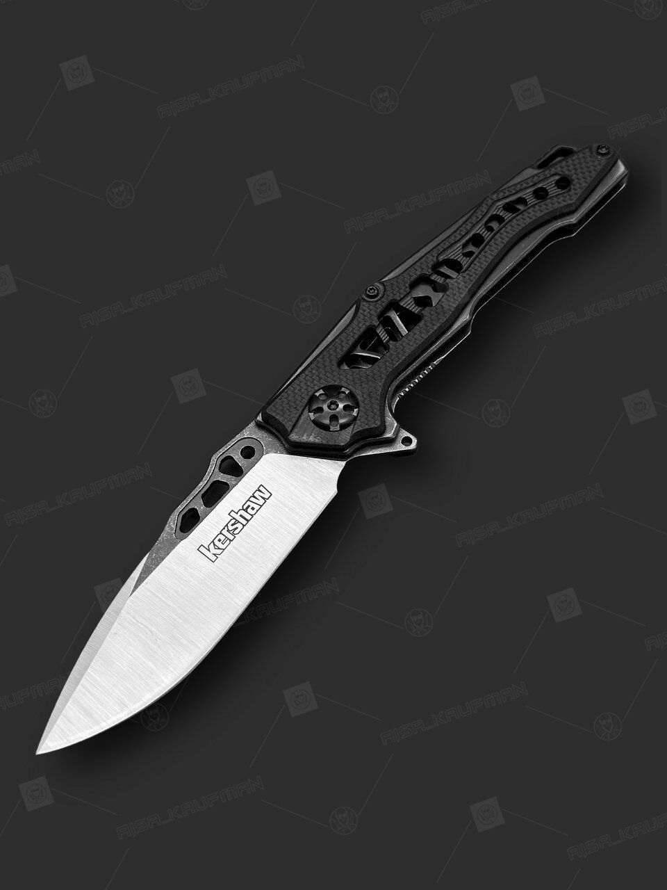 Нож складной туристический Kershaw-0252, черный, рукоять G-10, Liner-Lock, сталь 8Cr13MoV, edc