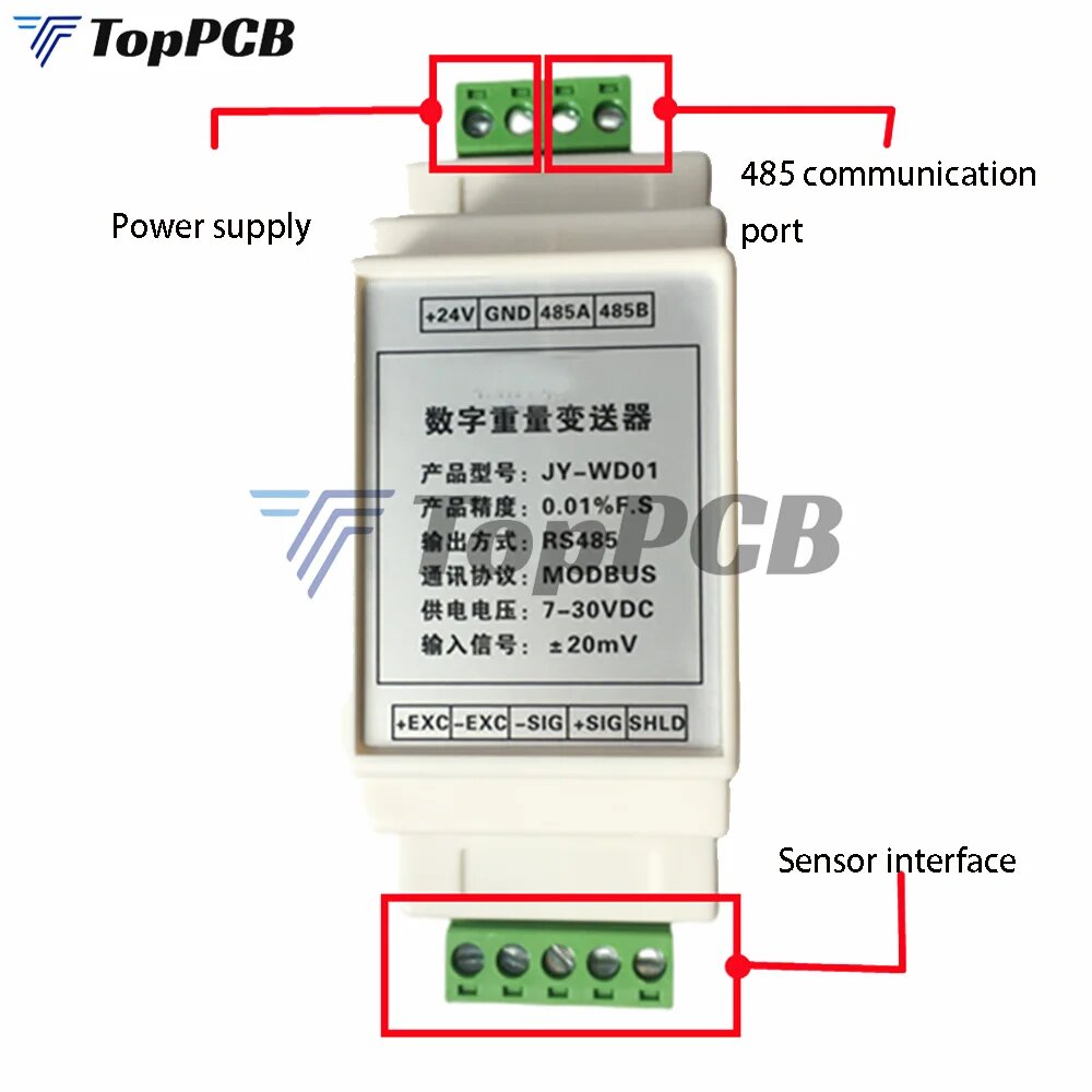 7-30 В постоянного тока ModBus RTU RS485 цифровой грузовой передатчик преобразователь усилитель тензодатчик модуль направляющая