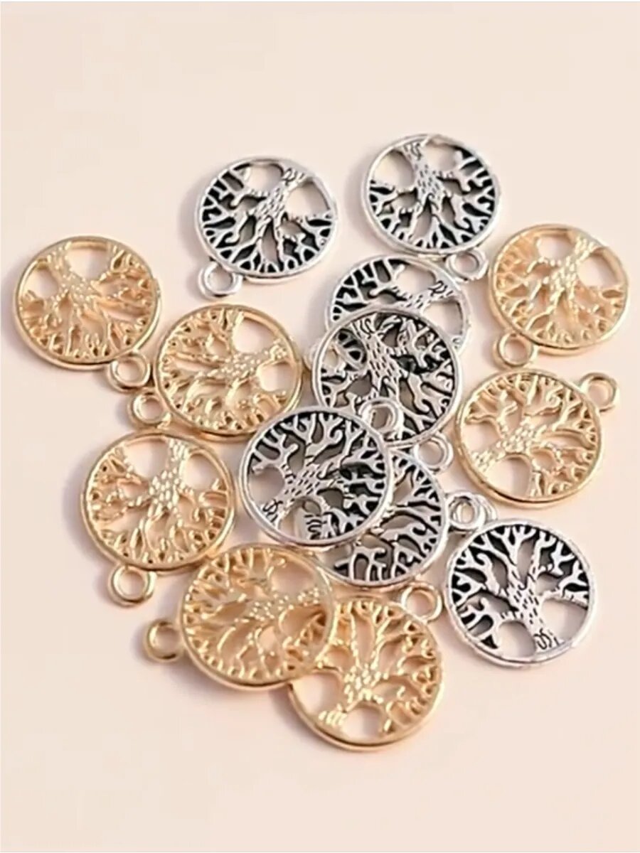 Набор подвесок "Дерево Жизни", бижутерный сплав, длина 19мм, 5 шт, золотистый цвет — фото 1