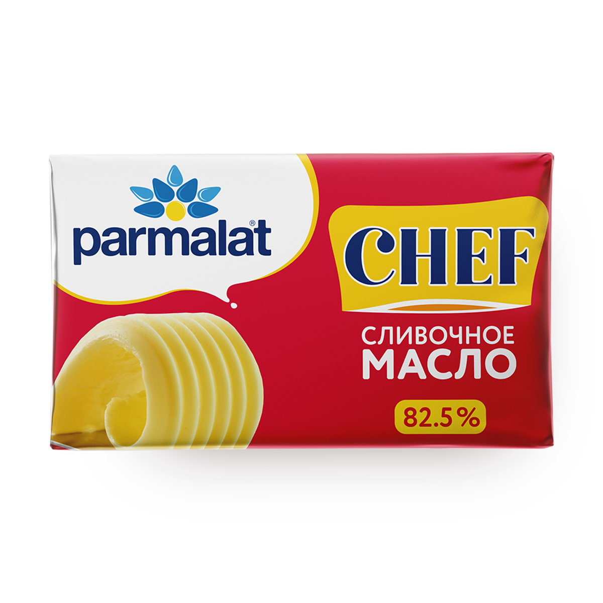 Масло Parmalat Chef, сладко-сливочное, несоленое, 82% жирности, 180 г