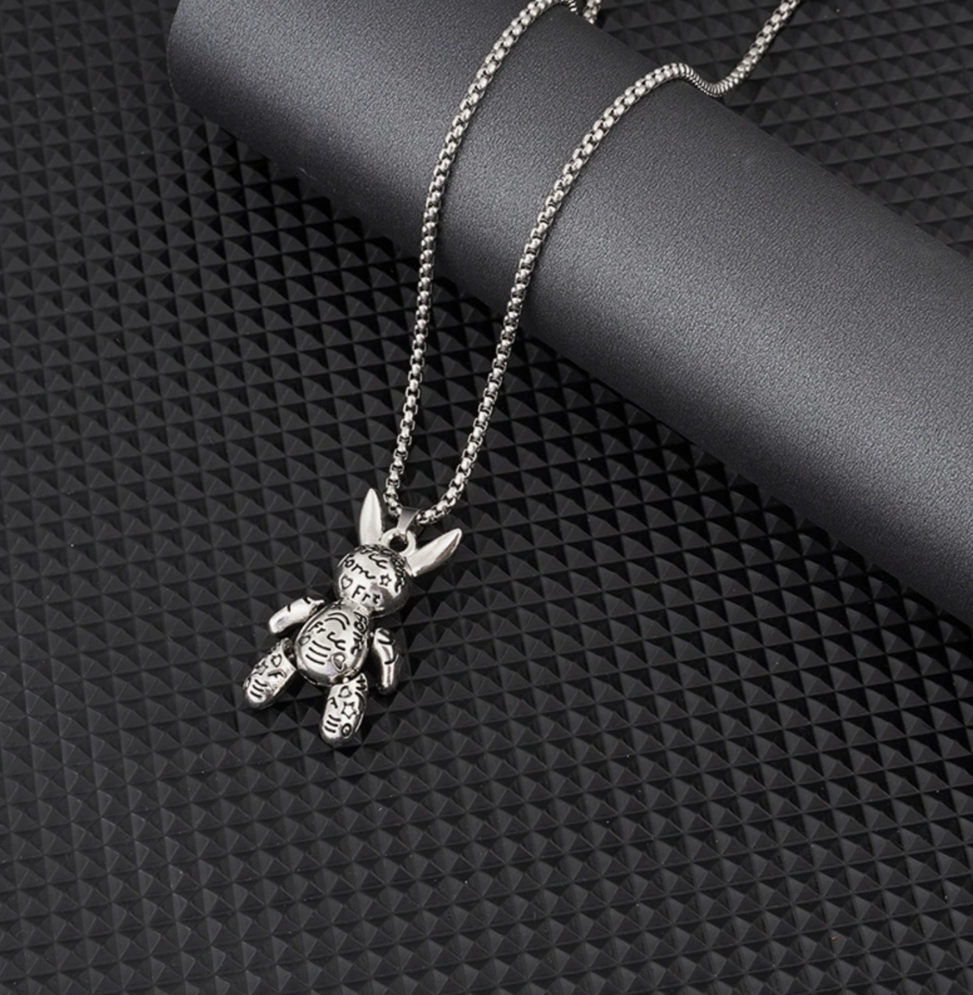 Колье, 2 шт., длина 69 см, серебристый металлик