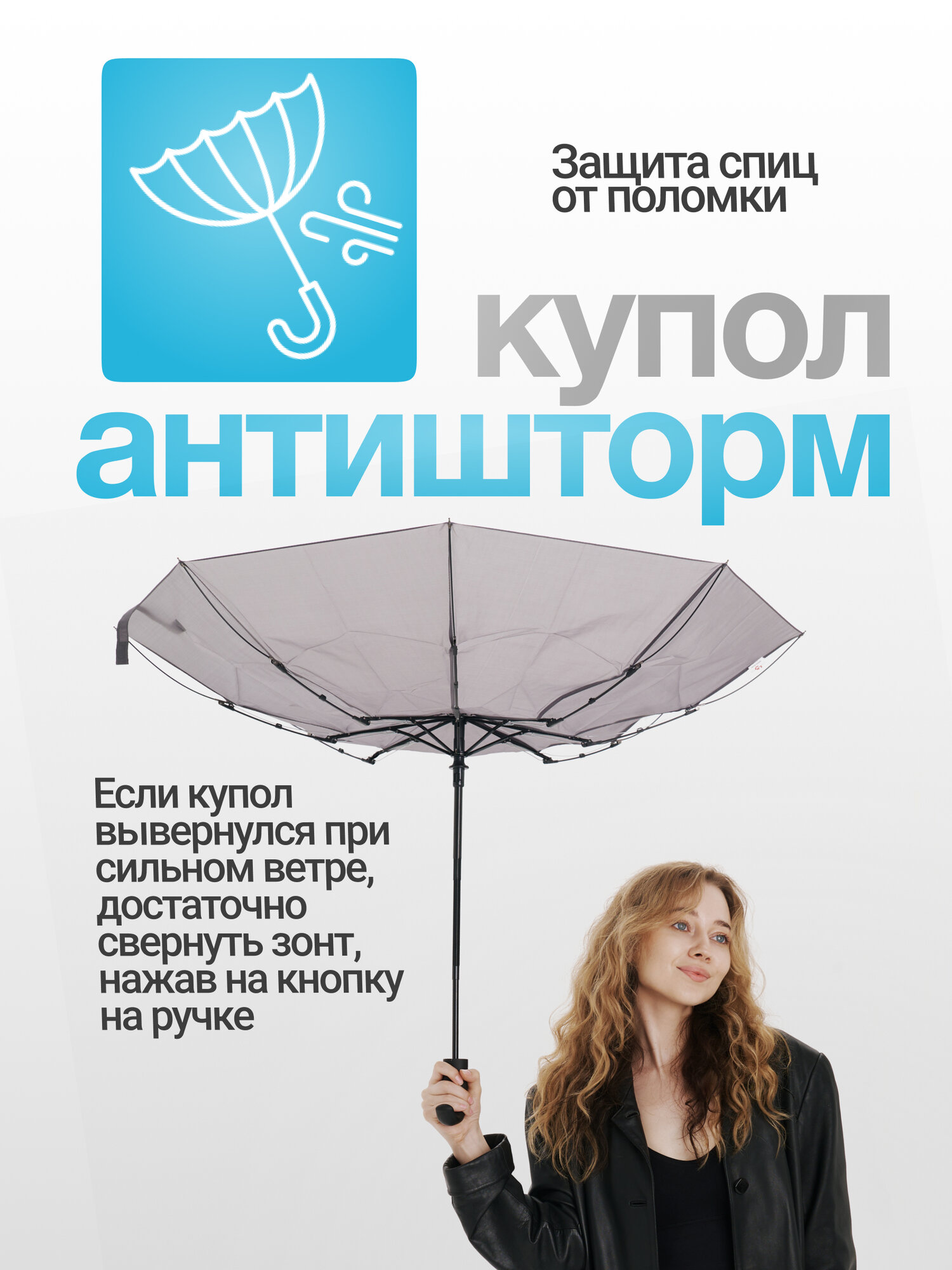 Зонт Dropstop, gray — фото 1