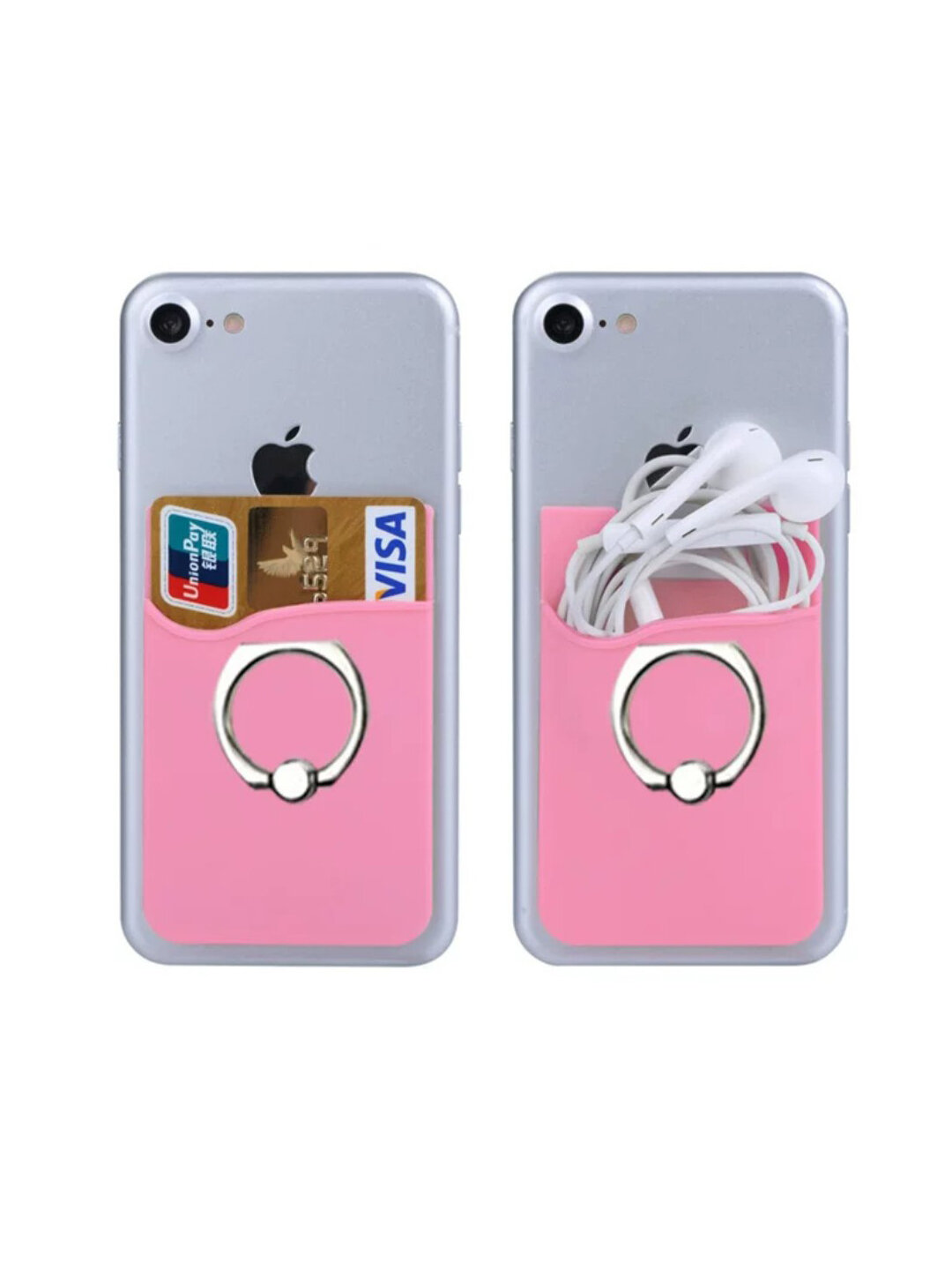 Липучка держатель для телефона-3 в 1, наклейка- слот для пластиковой карты-Вращающаяся на 360 градусов железная ручка