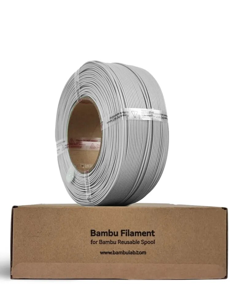 Пластик PLA Basic Bambu Lab, без катушки, 1 кг, 1.75 мм, темно-серый — фото 1