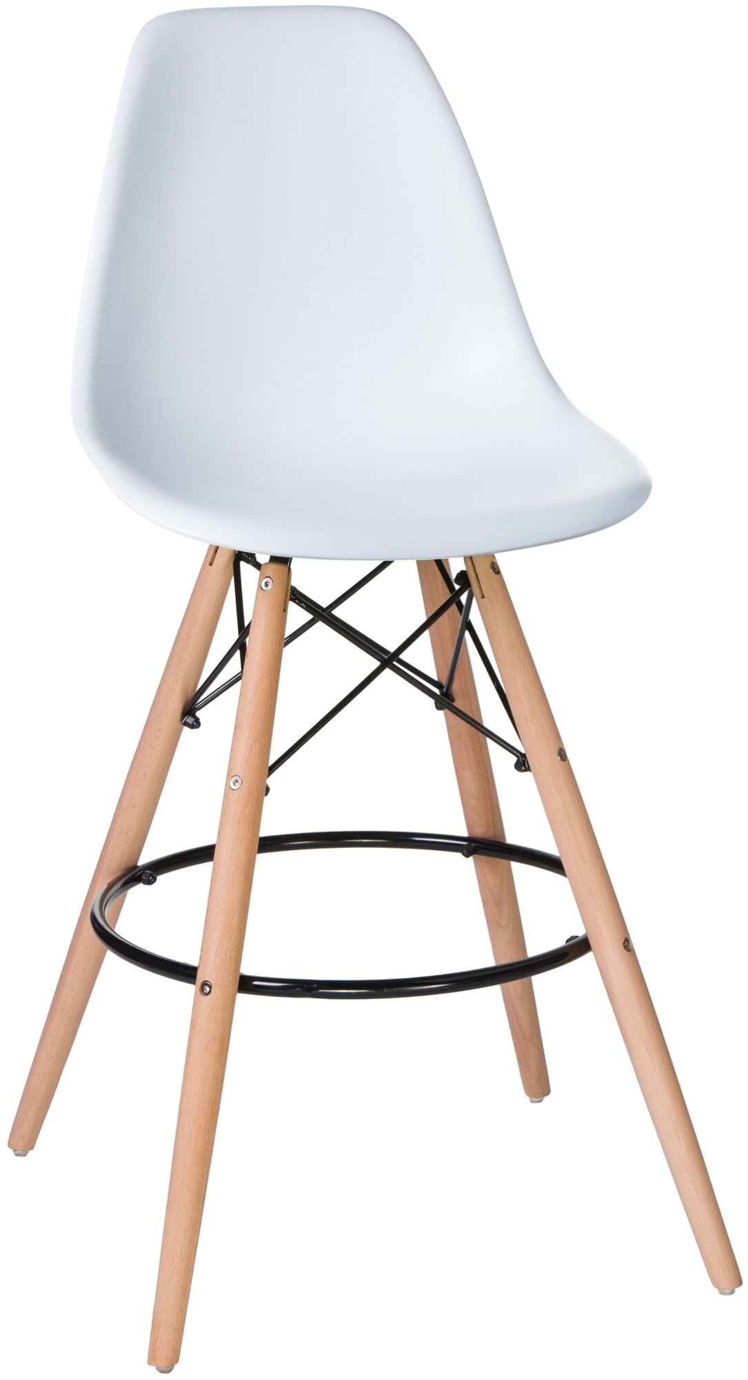 Стул барный DSW BAR LMZL-PP638G, цвет сиденья белый (W-02), цвет основания светлый бук - фотография № 2