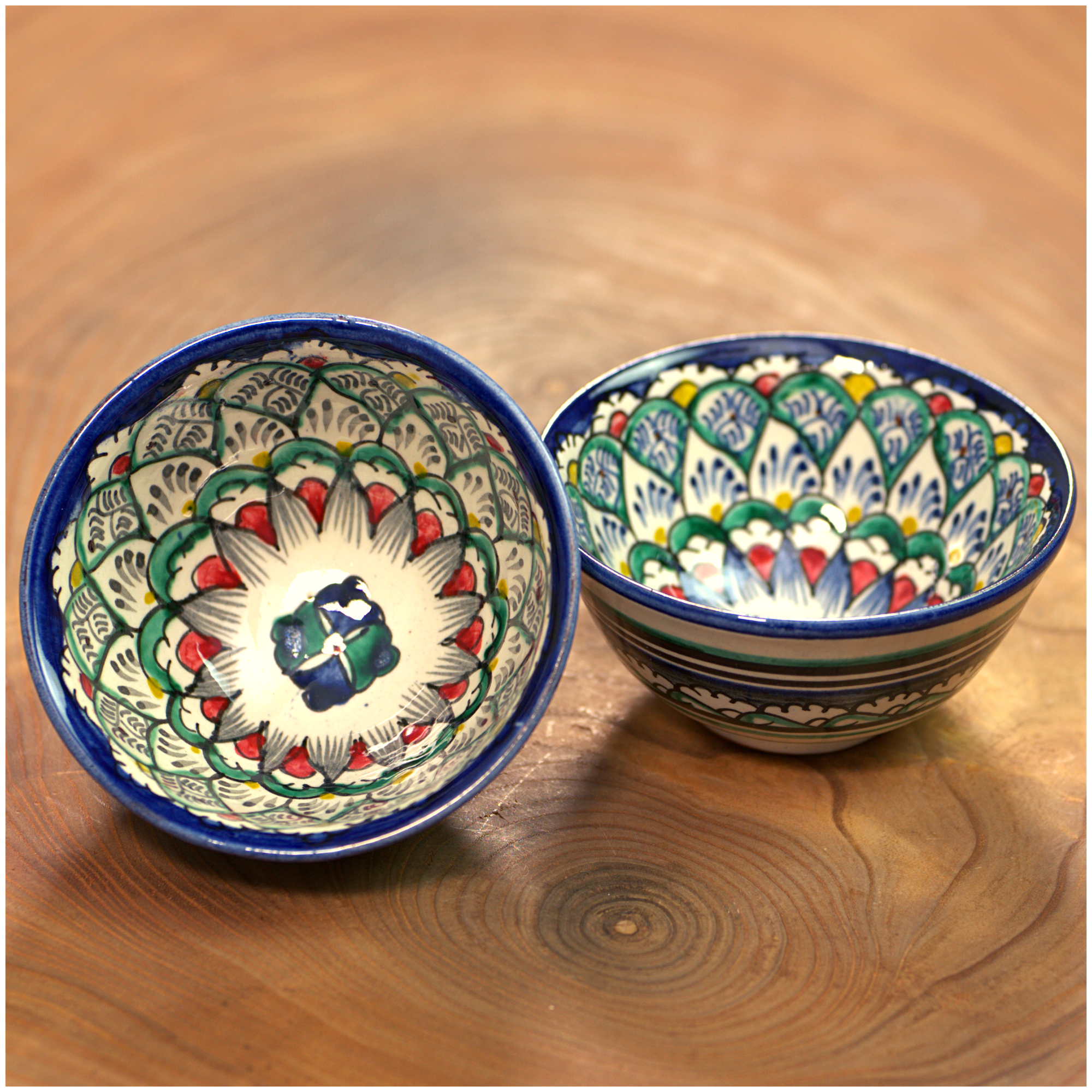 Пиалы для чая керамические набор 2 шт по 200 мл узбекские традиционные национальная посуда риштанская керамика