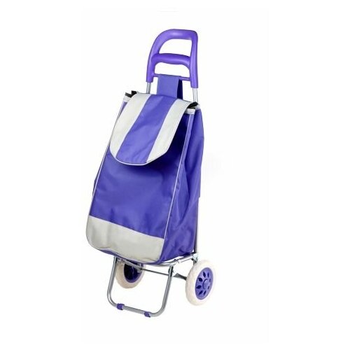 Сумка-тележка хозяйственная на колесах 30 кг, фиолетовая, полоска, PERFECTO LINEA (42-307022)