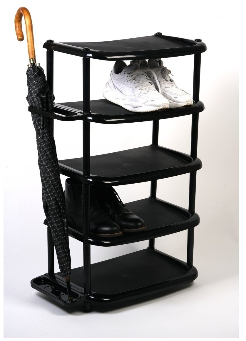 Этажерка для обуви , большая , 5 полок, 48х31х83 см, черная , DD Style - фотография № 2