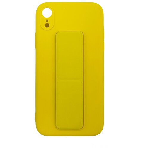 фото Чехол накладка защитная желтая для iphone xr с подставкой и пластиной для магнитного держателя техномарт