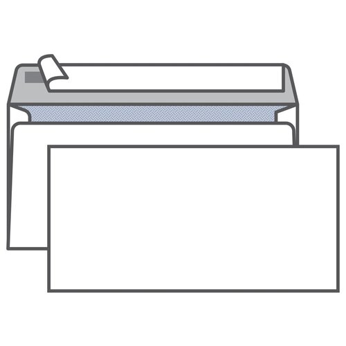 Конверт E65, KurtStrip, 110*220мм, б/подсказа, б/окна, отр. лента, внутр. запечатка, 1000 шт.