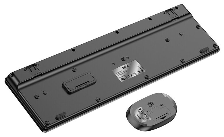 Беспроводная мембранная клавиатура с мышкой Hoco GM17 Wireless Business Keyboard and Mouse Set русские буквы черный