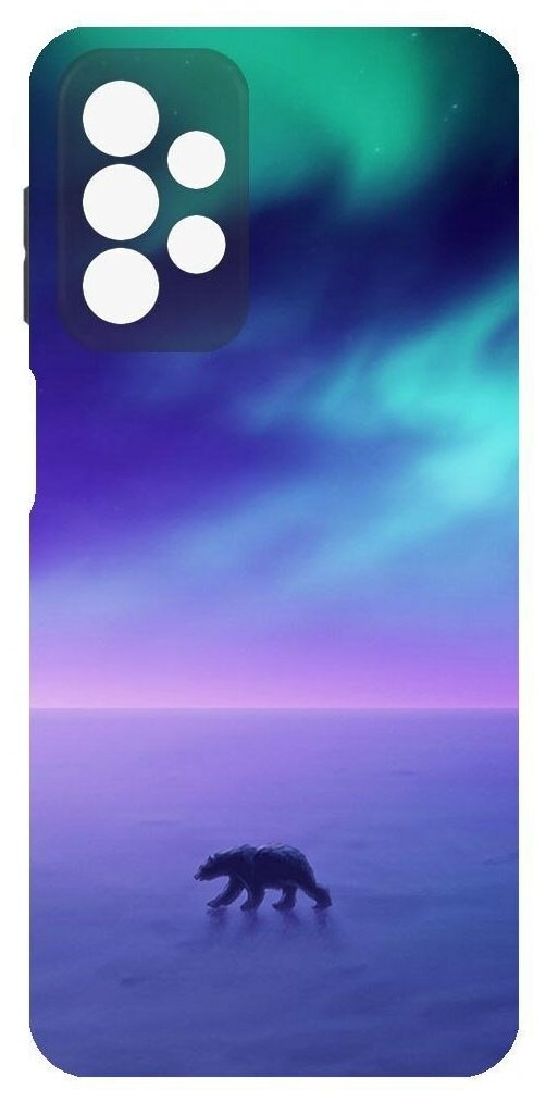Чехол-накладка Krutoff Софт Кейс Северное Сияние для Samsung Galaxy A23 (A235) черный