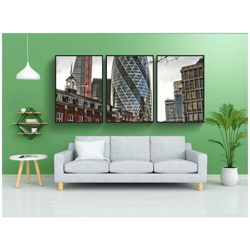 фото Набор модулных постеров для интерьера "корнишон, 30-я мэри топор, лондон" 60x90 см. в тубусе, без рамки lotsprints