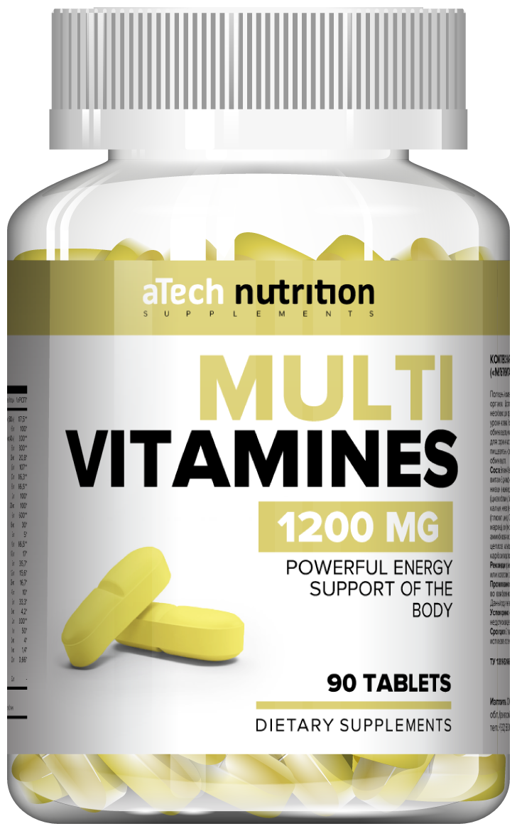 Витаминно- минеральный комплекс "MULTIVITAMINES" aTech nutrition 1200 мг 90 каплет