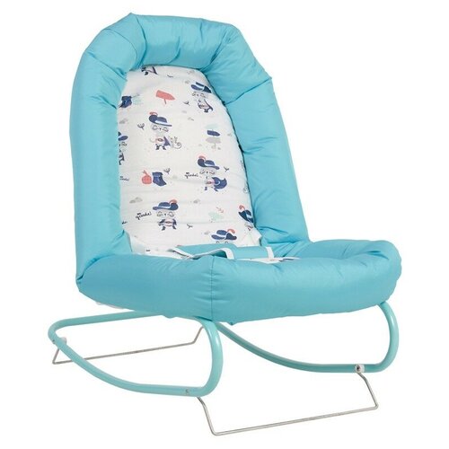 Детский шезлонг Polini Kids Коты бирюзовый 0002280-12