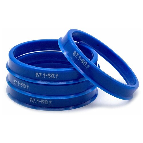 фото Кольца центровочные 67,1х60,1 blue 4 шт высококачественный пластик sds exclusive