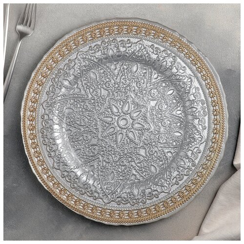 фото Тарелка подстановочная magistro «богема», 33×2 см, цвет золотой mikimarket