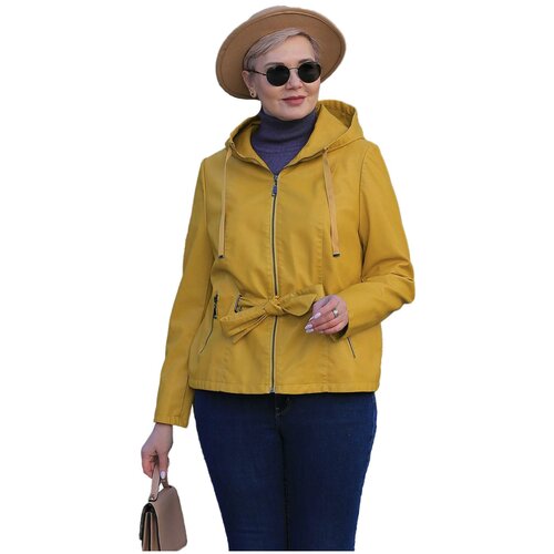 фото Куртка жен. /пояс d1196, monterey, горчичный, размер 58