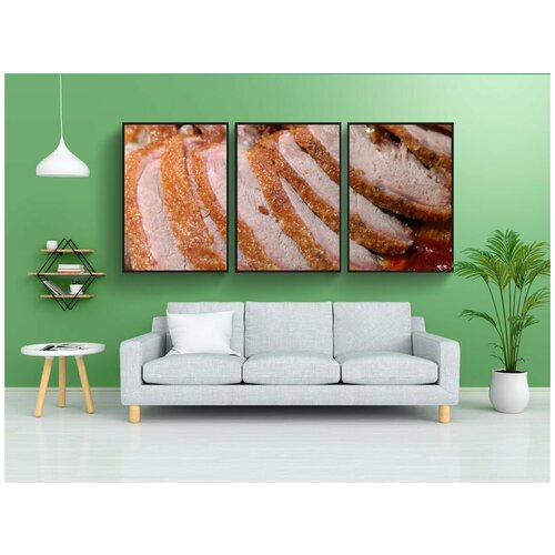 фото Набор модулных постеров для интерьера "хрустящая утка, жареная утка, утка" 60x90 см. в тубусе, без рамки lotsprints