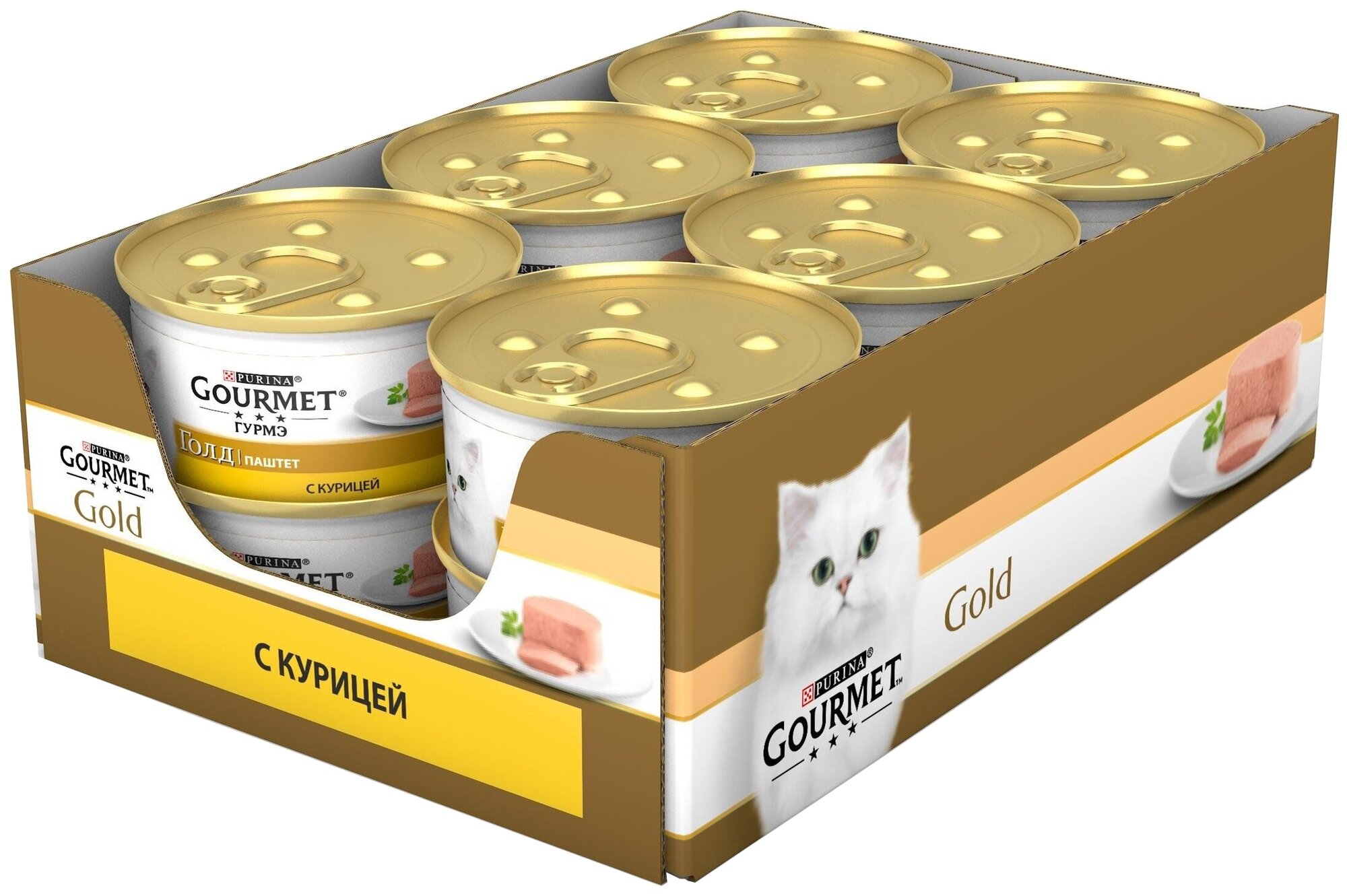 Purina Gourmet Gold Консервированный корм для кошек, паштет с курицей, 12 x 85 г