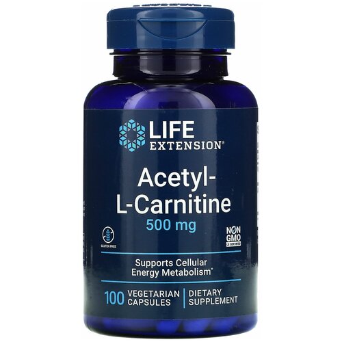 Life Extension Acetyl-L-Carnitine (Ацетил-L-карнитин) 500 мг 100 капсул ацетил l карнитин 500 мг 100 капсул life extension