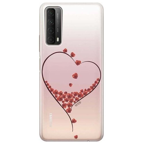 Ультратонкий силиконовый чехол-накладка ClearView для Huawei P Smart 2021 с 3D принтом Little hearts ультратонкий силиконовый чехол накладка clearview для huawei p smart 2021 с 3d принтом cute kitties