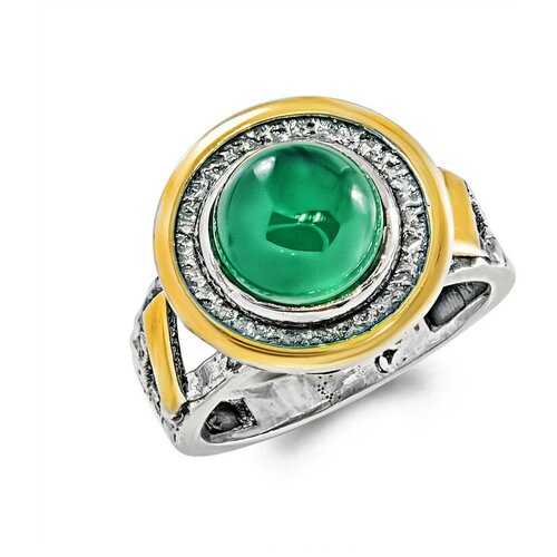 Кольцо из серебра SADAF 925 пробы с агатом размер 16 М-1135аз