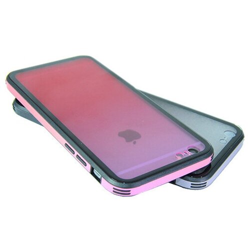 фото Чехол- накладка для iphone 7 (4.7) gradient tpu+glass розовый nl