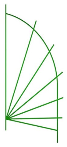 Шпалера "Парус мини" 1,50х0,62м, труба д1см, металл, зеленая эмаль - фотография № 1