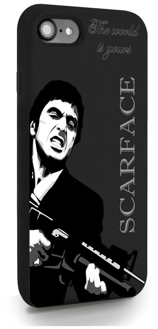 Черный силиконовый чехол MustHaveCase для iPhone 7/8/SE2020 Scarface Tony Montana Лицо со шрамом для Айфон 7/8/СЕ2020 Противоударный