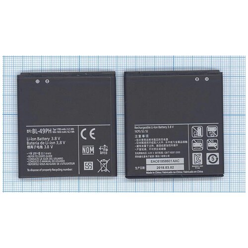 фото Аккумуляторная батарея bl-49ph, для lg f120 1500mah/5.55wh 3,7v vbparts