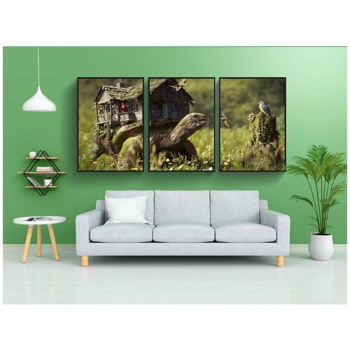 фото Набор модулных постеров для интерьера "фантазия, мифические существа, воображение" 60x90 см. в тубусе, без рамки lotsprints