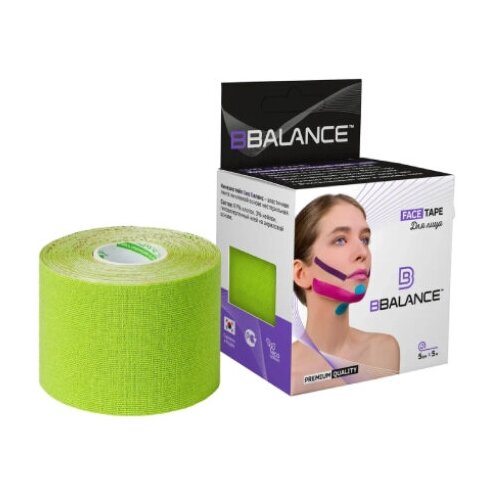 фото Bbalance, кинезио тейп face tape 5см*5м лайм bbalance retail