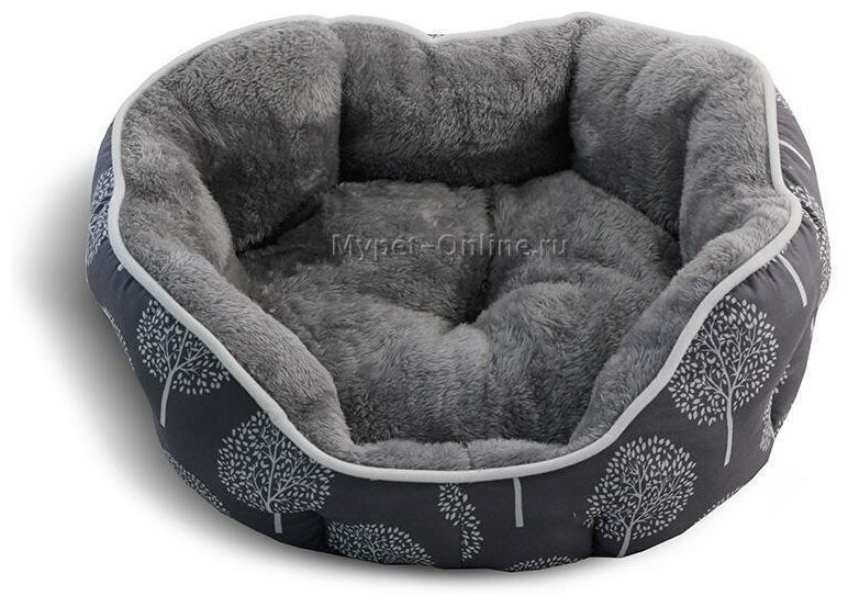 Лежак для собак Triol Сказочный лес L, размер 70х65х18см, серый