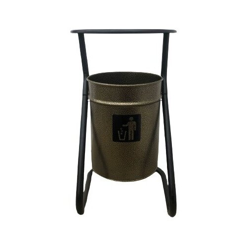 Урна металлическая уличная профметстиль бронза с крышкой