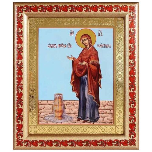 Икона Божией Матери Геронтисса, рамка с узором 19*22,5 см икона божией матери всецарица рамка с узором 19 22 5 см