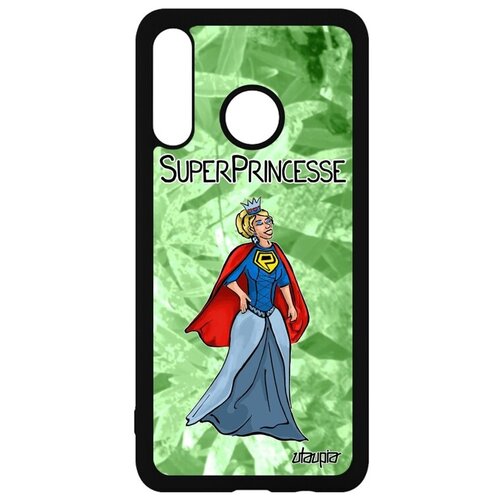 фото Качественный чехол на // huawei p30 lite // "суперпринцесса" рисунок юмор, utaupia, белый