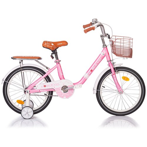Велосипед детский со съемными тренировочными колесами Mobile Kid Genta, 18 дюймов, розовый