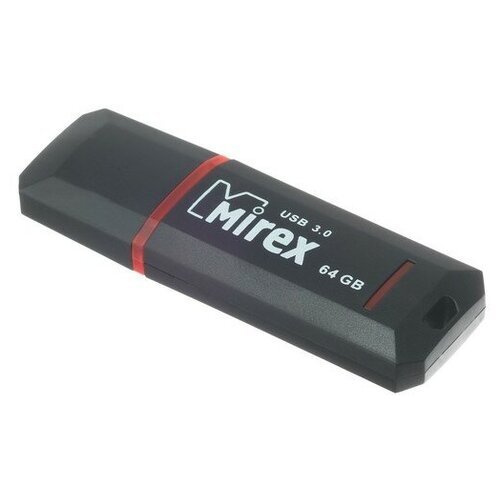 Флешка Mirex KNIGHT BLACK, 64 Гб, USB3.0, чт до 140 Мб/с, зап до 40 Мб/с, черная