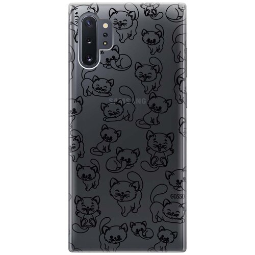 Ультратонкий силиконовый чехол-накладка Transparent для Samsung Galaxy Note 10+ с 3D принтом Cute Kitties ультратонкий силиконовый чехол накладка для samsung galaxy s10 plus с 3d принтом cute kitties