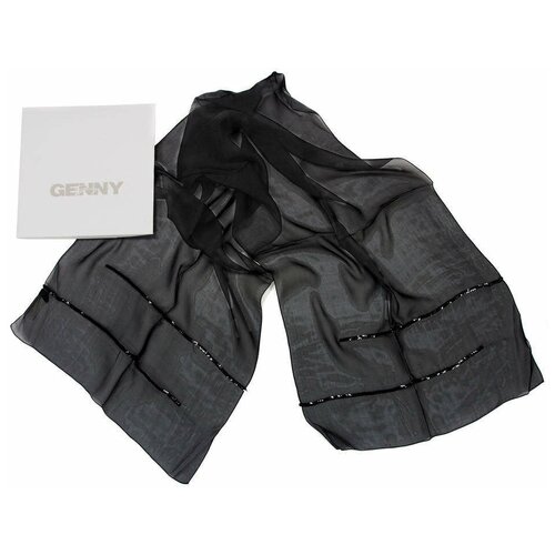 фото Нарядный черный шарф с пайетками genny 820342