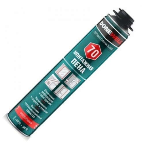 Пена монтажная профессиональная Donewell 70 всесезонная 1000 мл 556₽