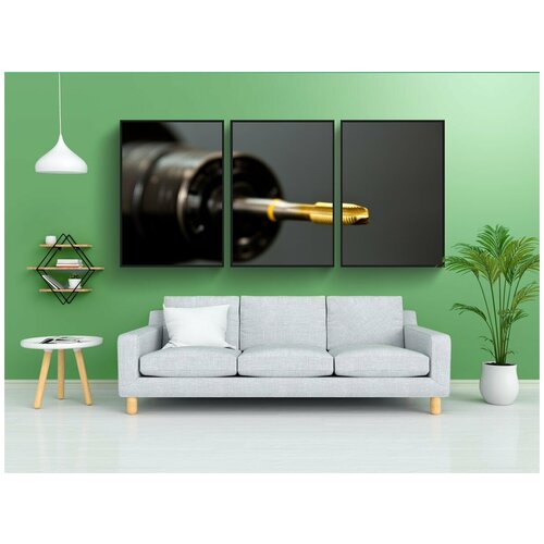 фото Набор модулных постеров для интерьера "краны, дрель, фрезерование" 60x90 см. в тубусе, без рамки lotsprints