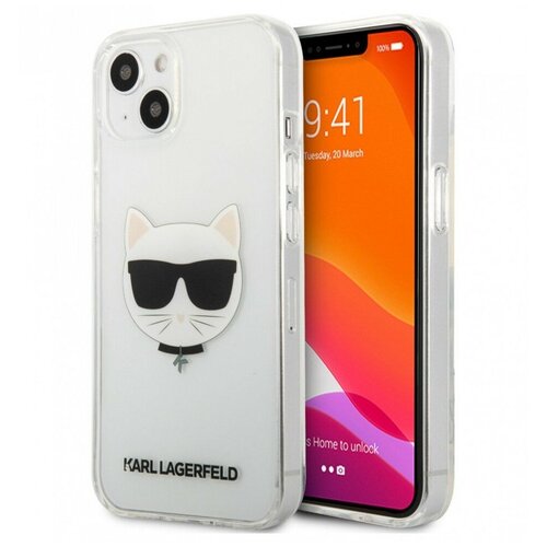 фото Чехол cg mobile karl lagerfeld pc/tpu choupette hard для iphone 13, цвет прозрачный (klhcp13mctr)