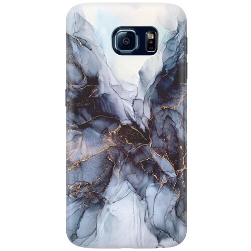 фото Силиконовый чехол на samsung galaxy s6 / самсунг с6 с принтом "черно-белый мрамор" gosso