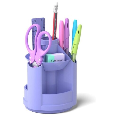 фото Набор настольный вращающийся 8 предметов erich krause mini desk pastel фиолетовый