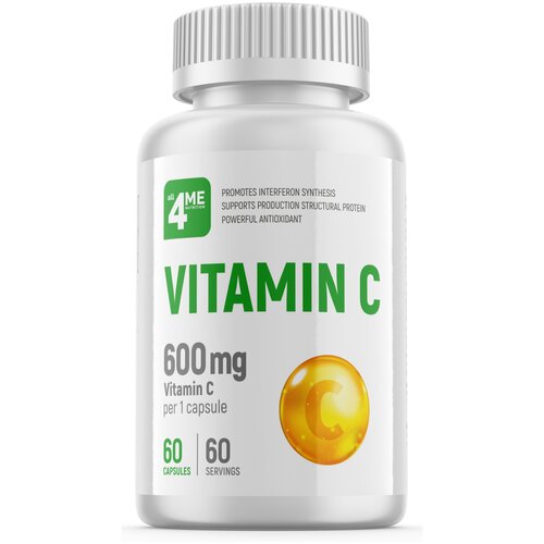 Витамин C 4Me Nutrition Vitamin C 600 mg 60 капсул, нейтральный